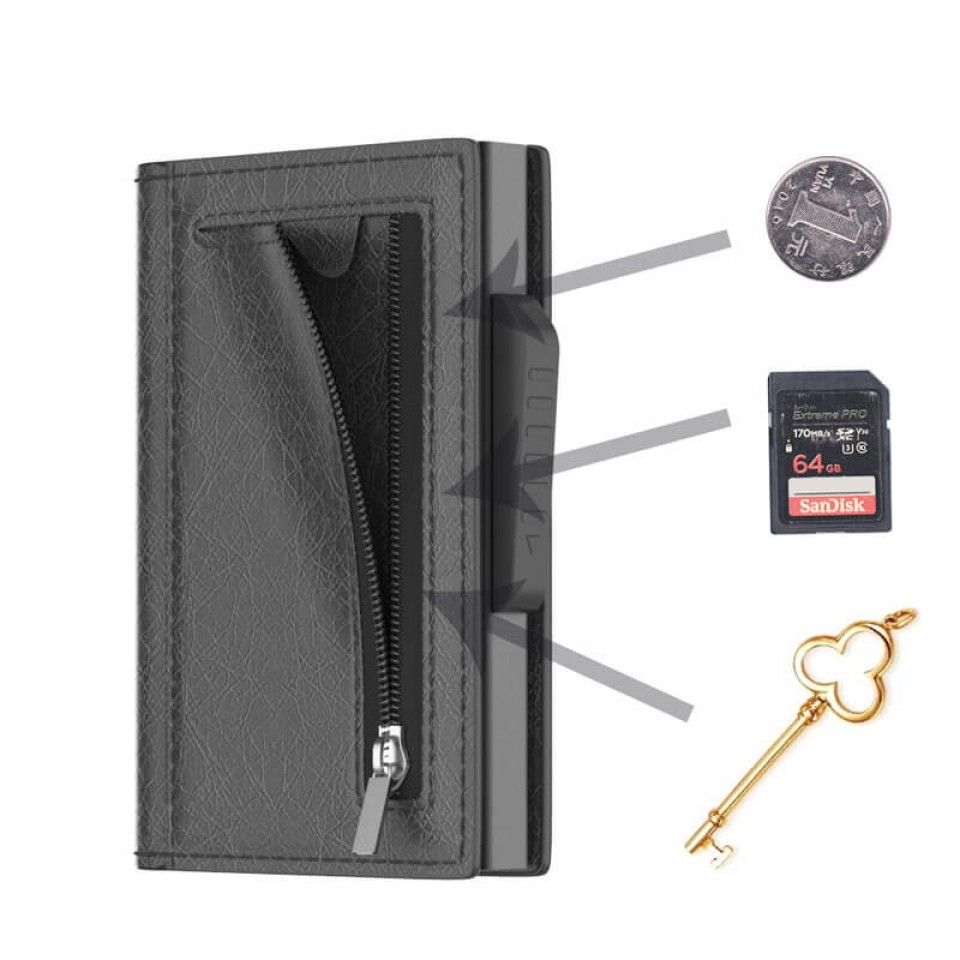 XBOSS Z1 Minimalist Wallet for Men with Coin Pocket Leather and